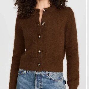 RHODE Amal Cardigan, Dark Brown Size S